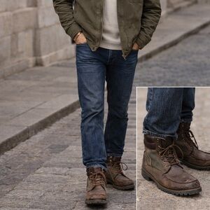 Vintage Timberland Moc Toe Boots – Rugged Leather Outdoor Style